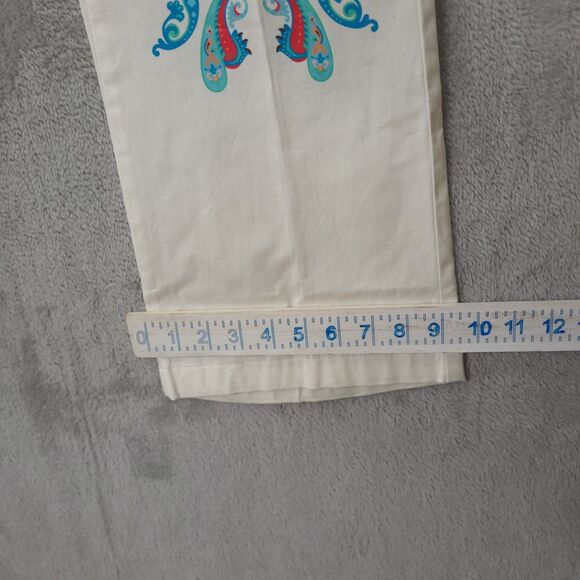 Taka Pants Womens S Paisley Pull On Artsy Boho Zipper Straight Leg Pockets Y2K - Picture 7 of 13